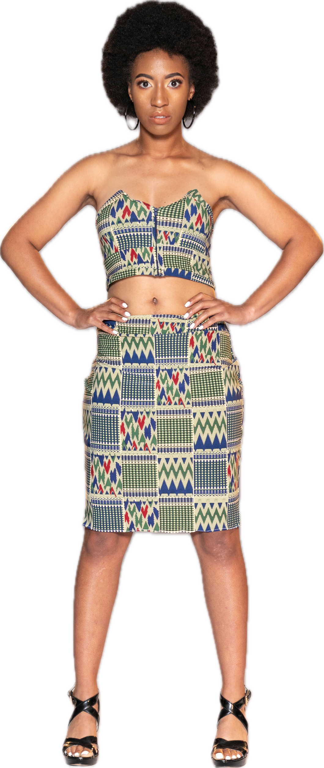 Denisha Julea - Tribal Print Two Piece Skirt Set