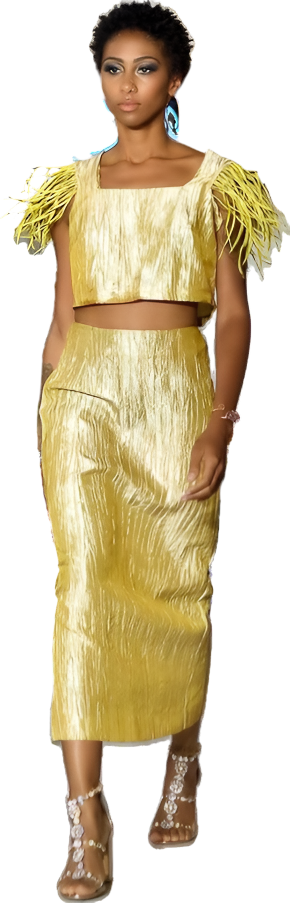 Denisha Julea - Goose Feather Two Piece Skirt Set