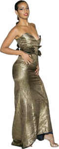 Denisha Julea - Metallic Leaf Gown