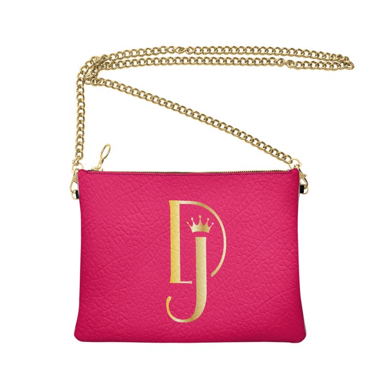 Denisha Julea Leather Pink and Black Crossbody Bag